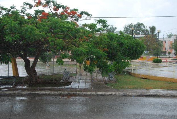 rain in Merida, Yuc., Mexico