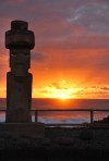 sunset on campground, Rapa Nui, Chile