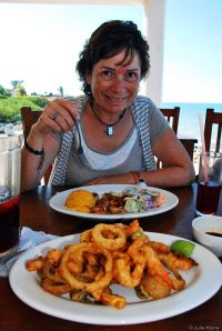 seafood in Chelem, Mexico
