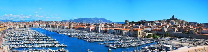Panorama of Marseilles' Vieux Port, France