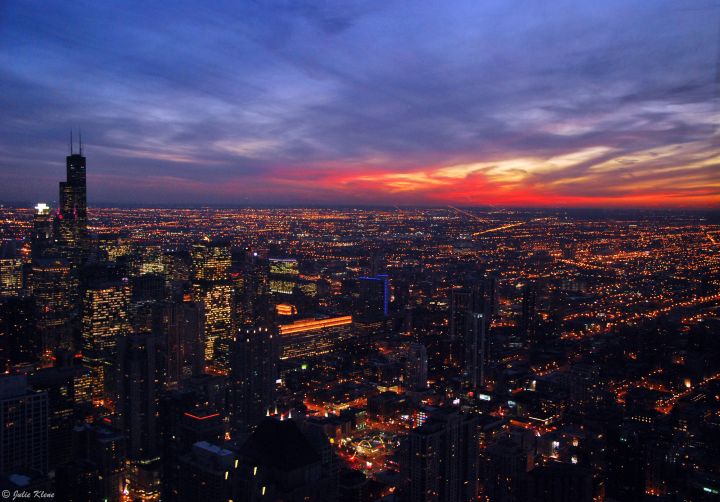 sunset Chicago, IL, USA