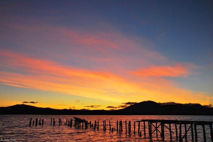 sunset in Puerto Natales, Chile