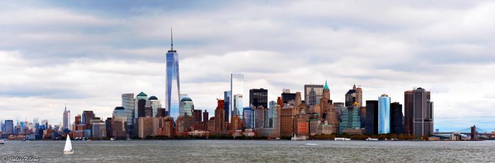 view from Statue of Liberty, NYC, USA