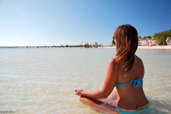 meditating in Holbox island, Mexico